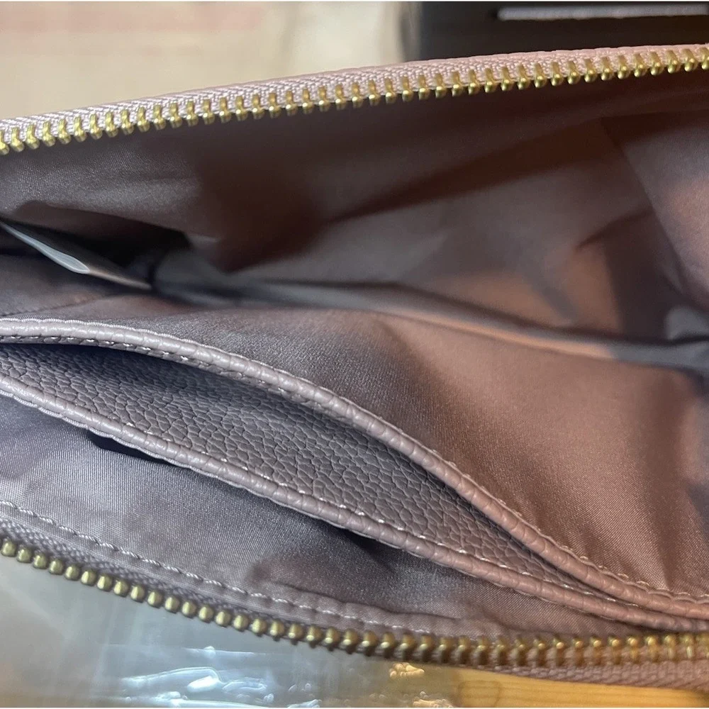 Fp Freshly Picked Classic Zip Wristlet Dusty Rose  Gold Hardware 10 X 7